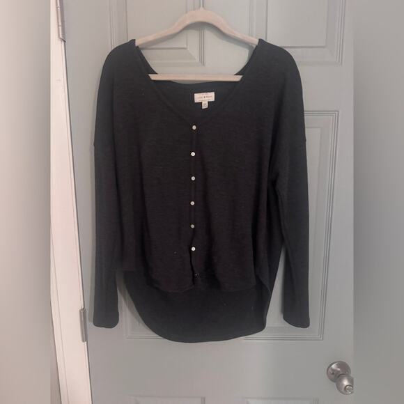 Lucky Brand Charcoal Long Sleeve Button Down Shirt - Picture 1 of 2